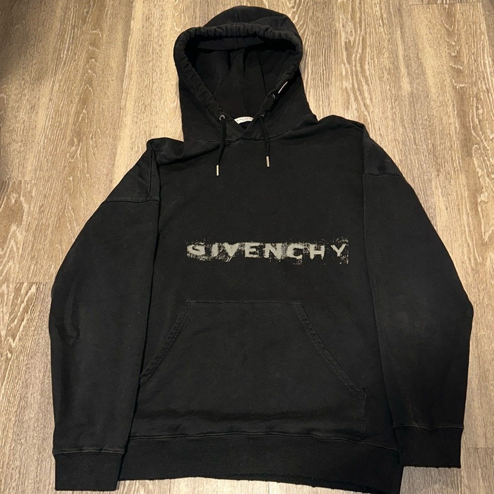 Men’s Black Givenchy Hoodie Size Large - STEAL but Needs Repair See Pics